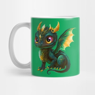 Cute Green-gold Baby Dragon Mug